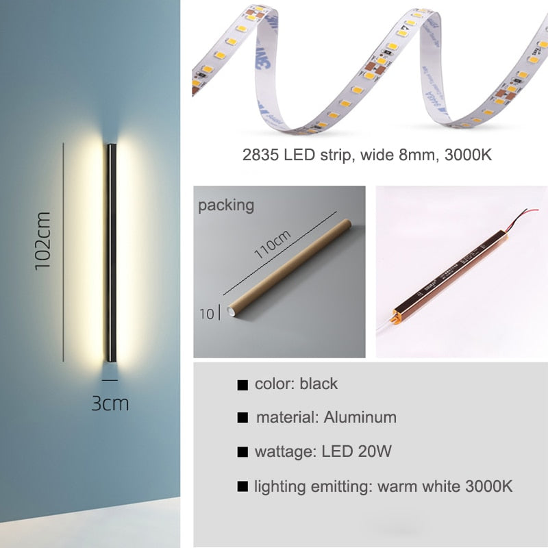 Nordic Modern Minimalist Long Wall Lamp