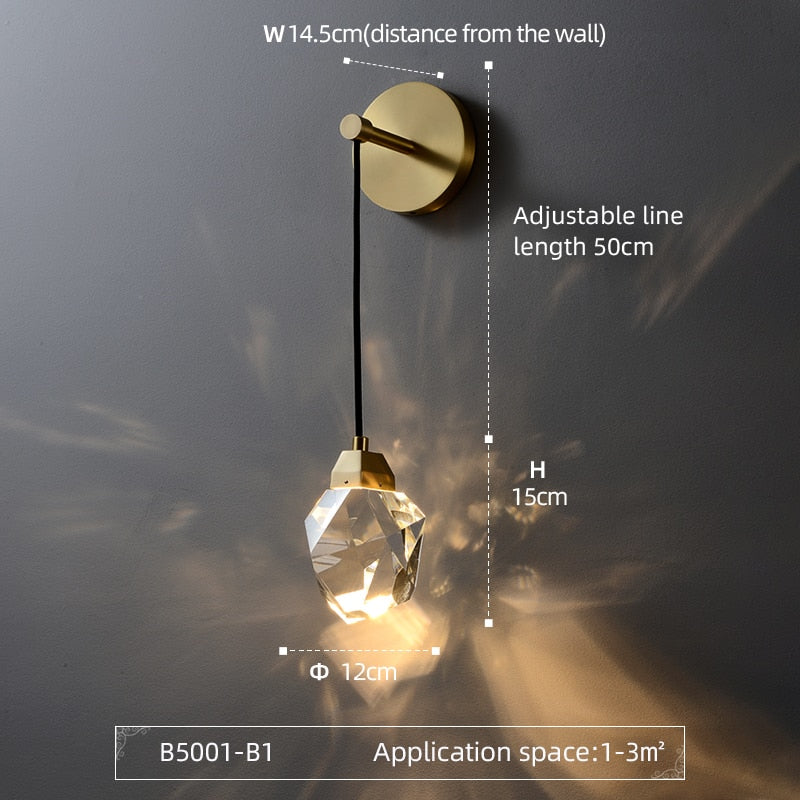 Modern Prism Crystal Wall Lamp