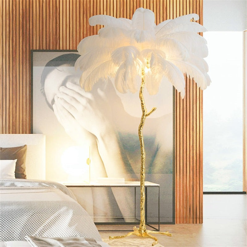 Exotic Led Ostrich Feather Floor Lamp