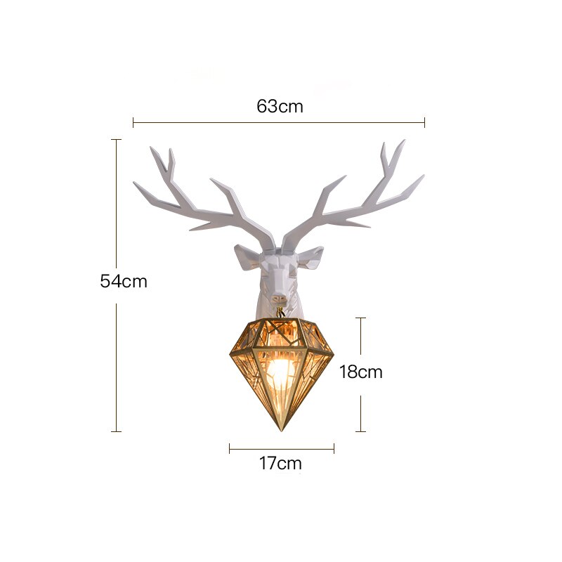 Nordic Design Deer Head Wall Lamp