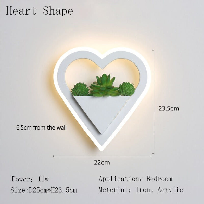 Green Plant Modern Led Metal Wall Light Fixtures