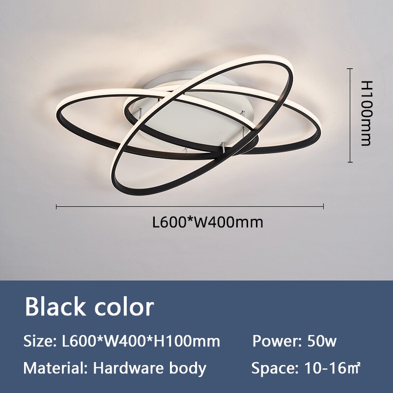 Black Gleam Modern Led Ceiling Light