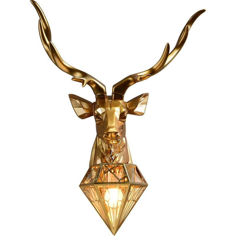 Nordic Design Deer Head Wall Lamp
