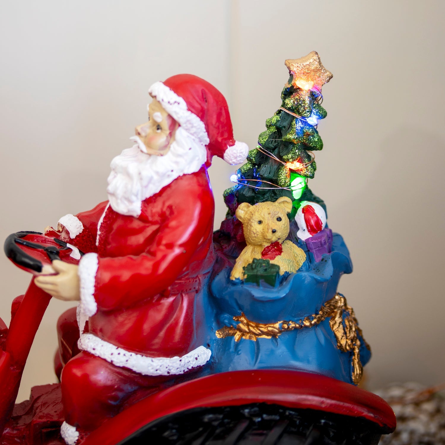 Light Up Santa On Tractor Ornament