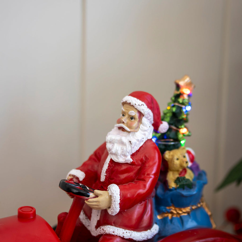 Light Up Santa On Tractor Ornament