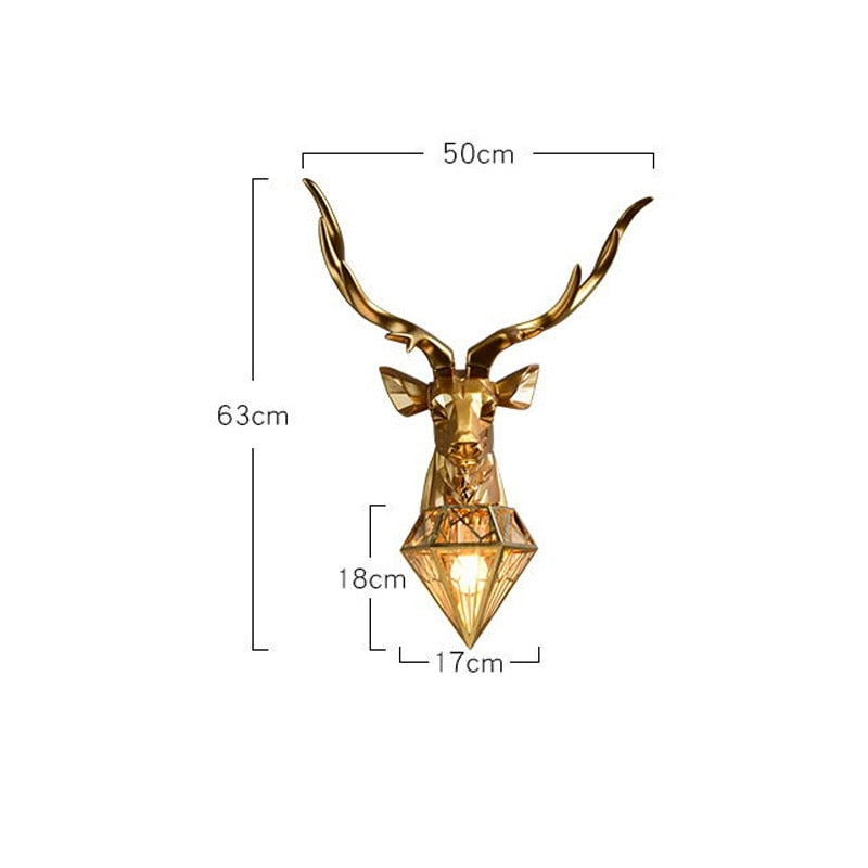 Nordic Design Deer Head Wall Lamp