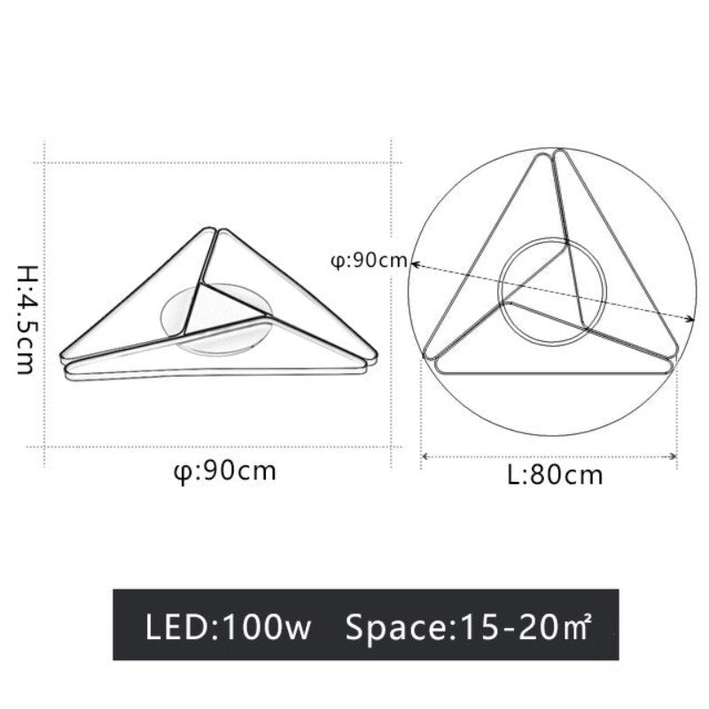 Triangle Surface Shadows Modern Led Ceiling