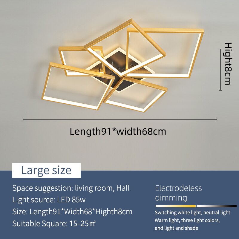 Glamour Squares Modern Led Chandelier