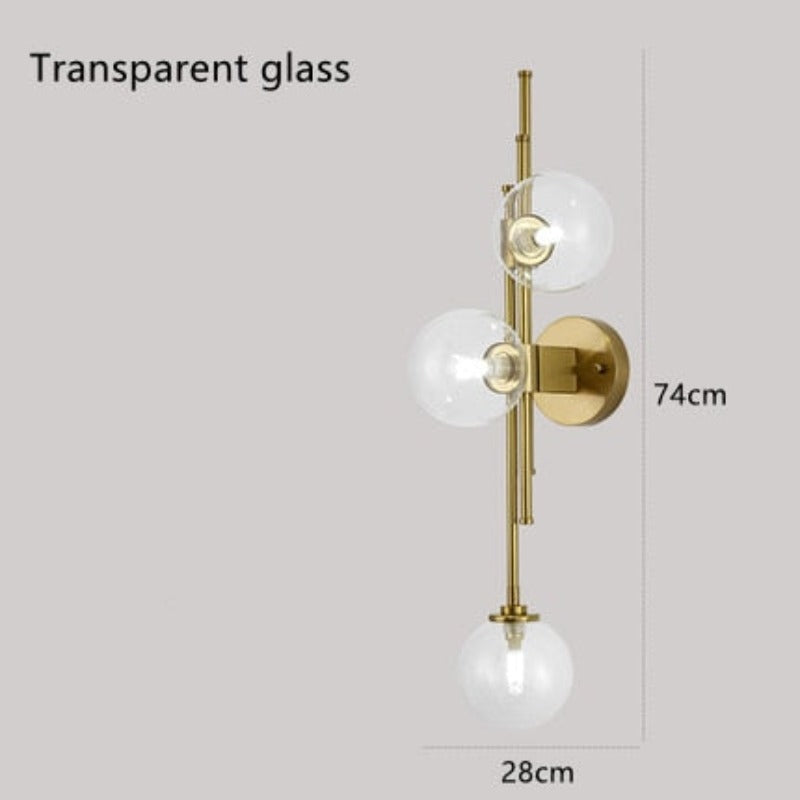 Golden Glass Ball Postmodern Wall Lamp