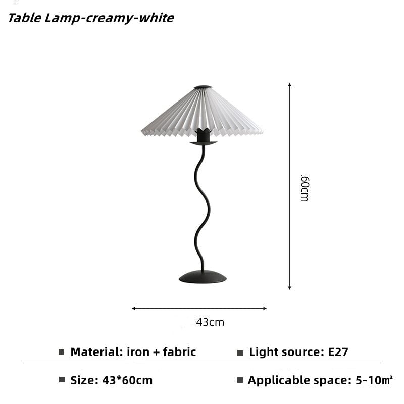 Japanese Pleated Skirt Shade Floor Lamp