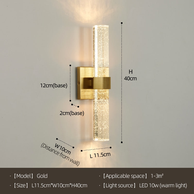 Celestial Shine Modern Golden Led Wall Lamp