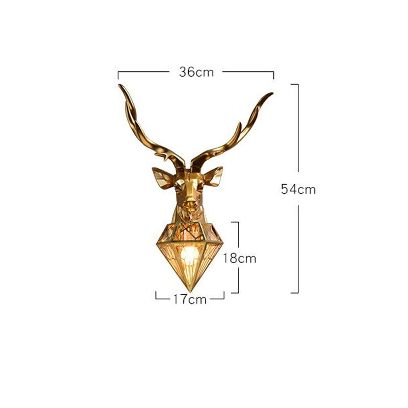 Nordic Design Deer Head Wall Lamp