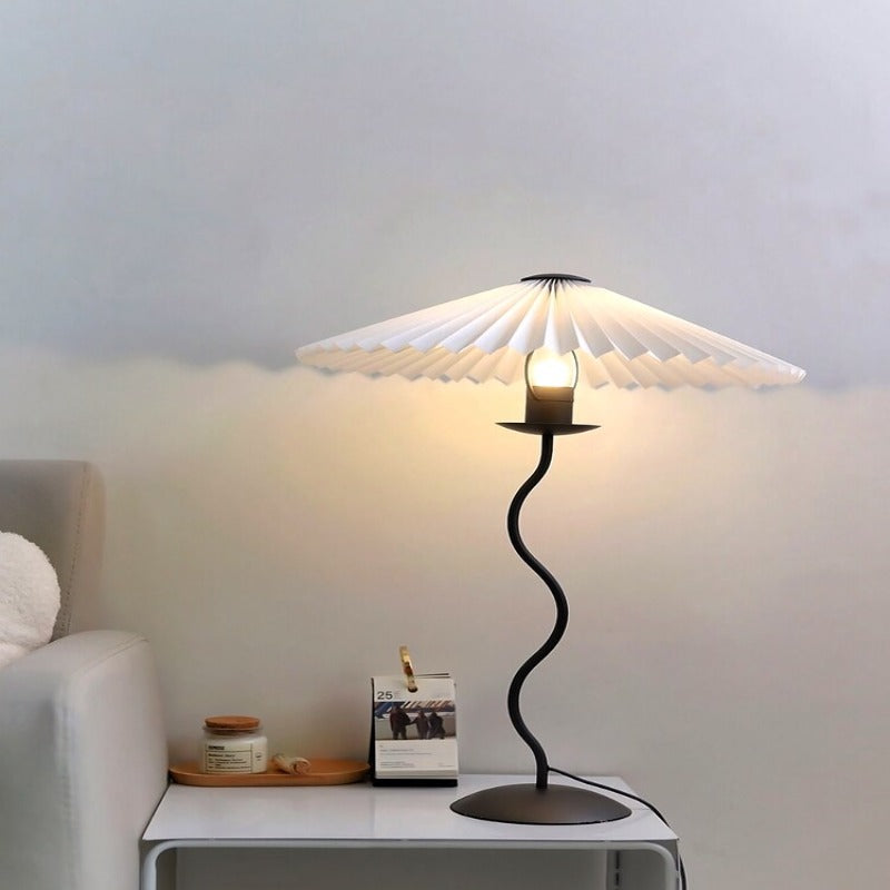 Japanese Pleated Skirt Shade Floor Lamp