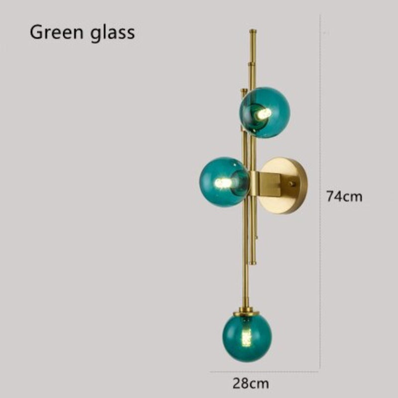 Golden Glass Ball Postmodern Wall Lamp