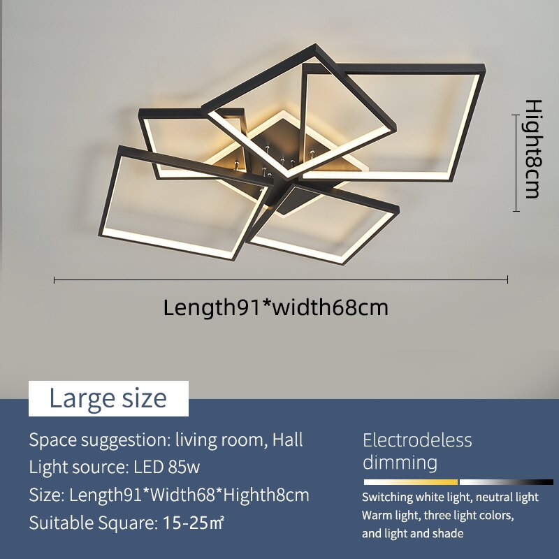 Glamour Squares Modern Led Chandelier