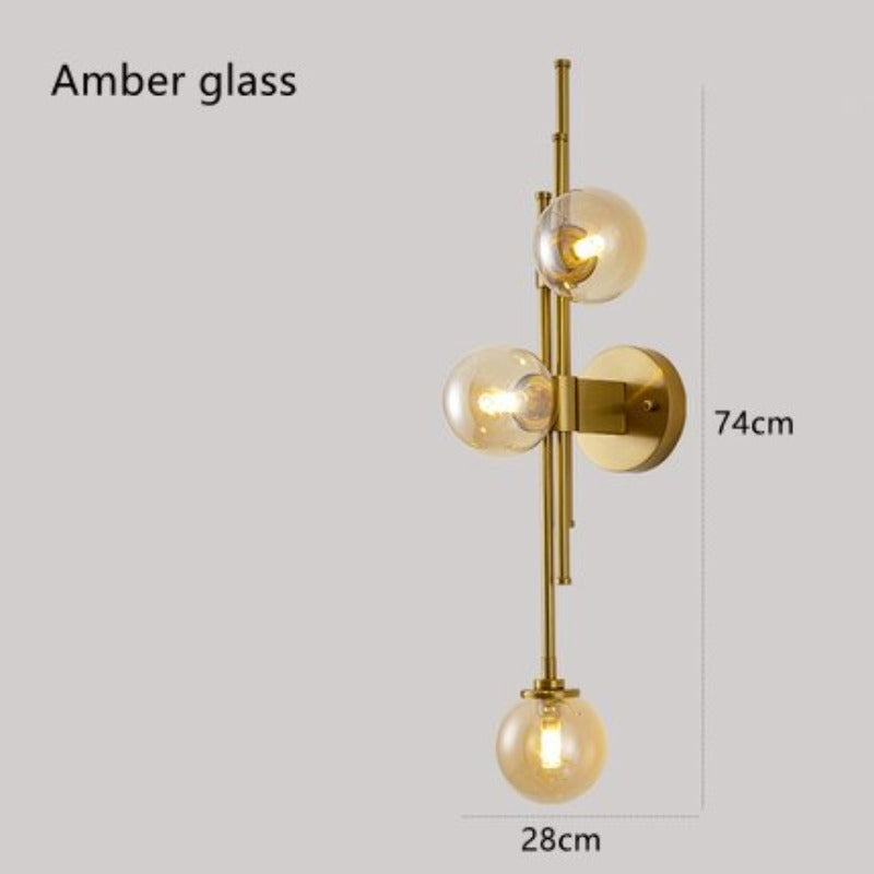 Golden Glass Ball Postmodern Wall Lamp