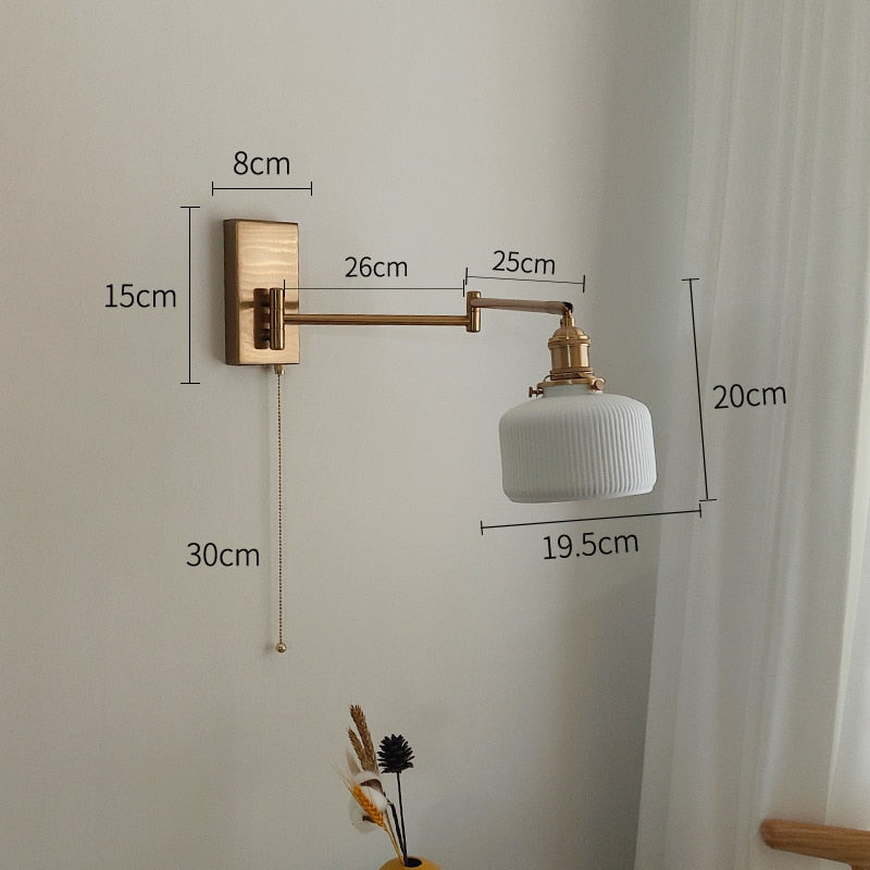 Nordic Vintage Golden Led Wall Sconce
