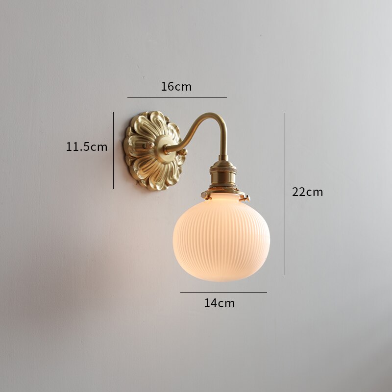 Vintage Classic Frosted Glass Led Wall Light