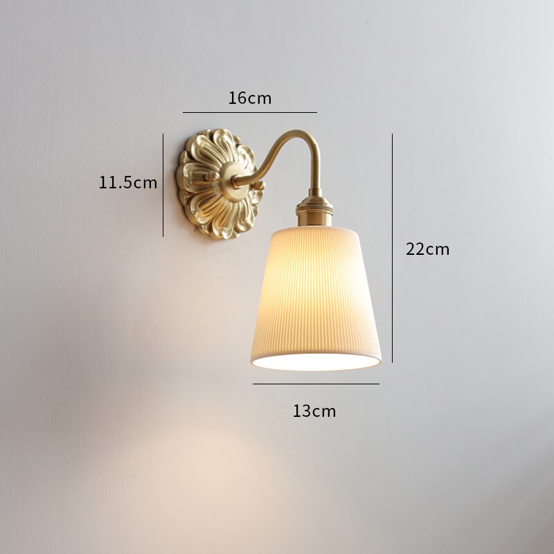 Vintage Classic Frosted Glass Led Wall Light