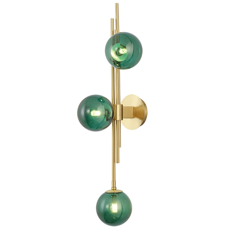 Golden Glass Ball Postmodern Wall Lamp