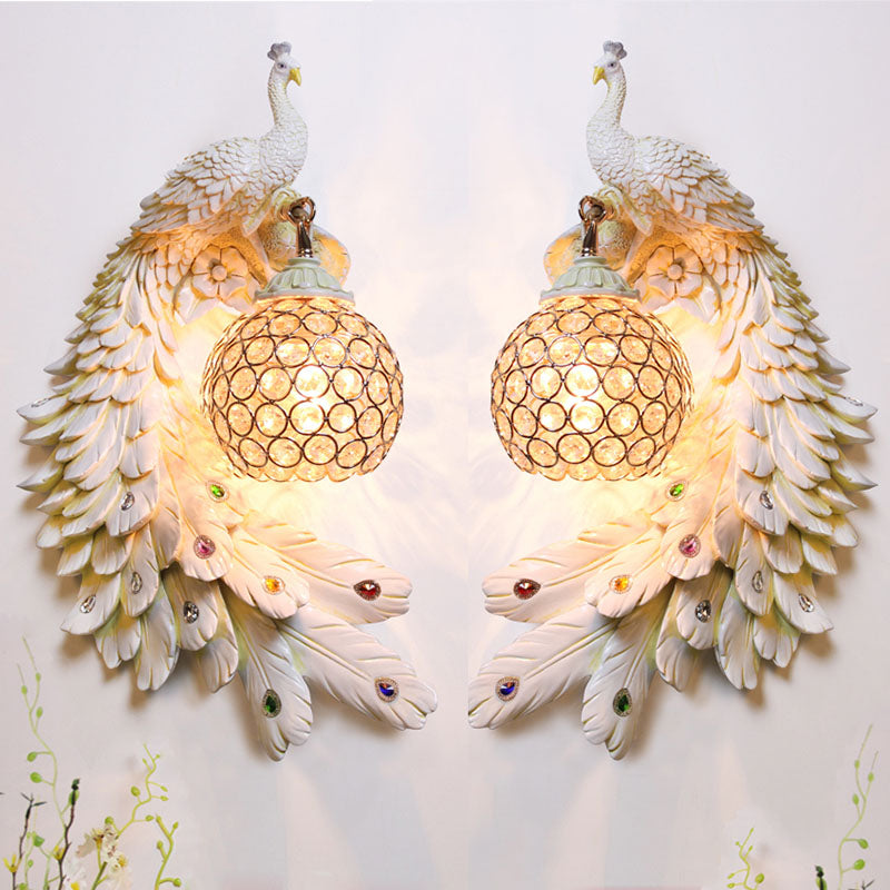 Modern Colorful Twins Peacock Wall Lamp
