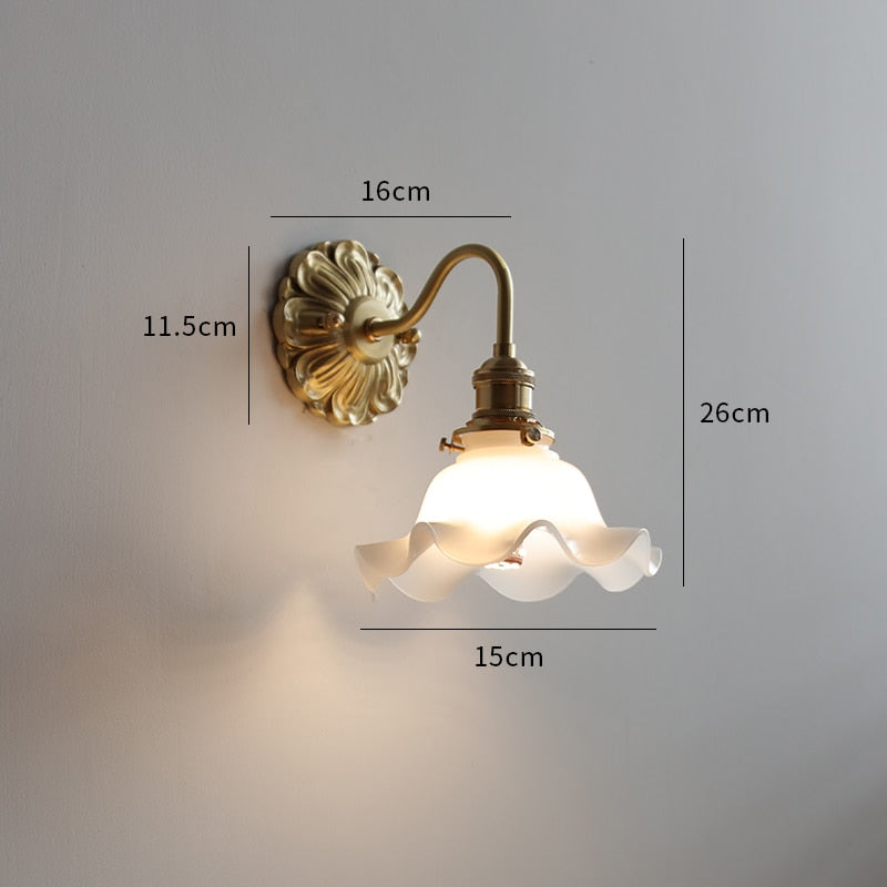 Vintage Classic Frosted Glass Led Wall Light