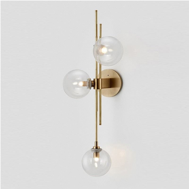 Golden Glass Ball Postmodern Wall Lamp