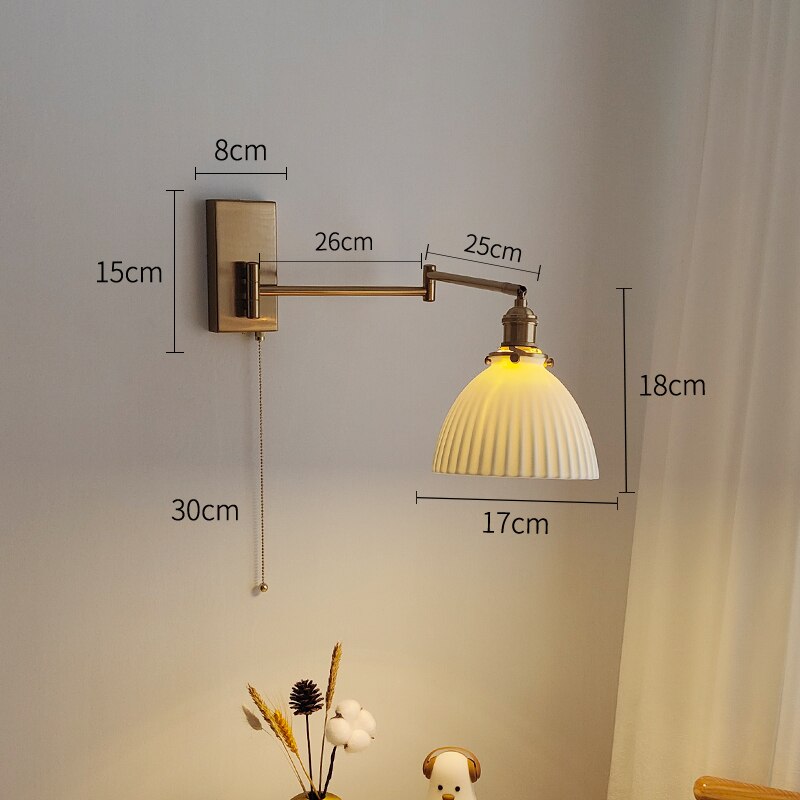 Nordic Vintage Golden Led Wall Sconce