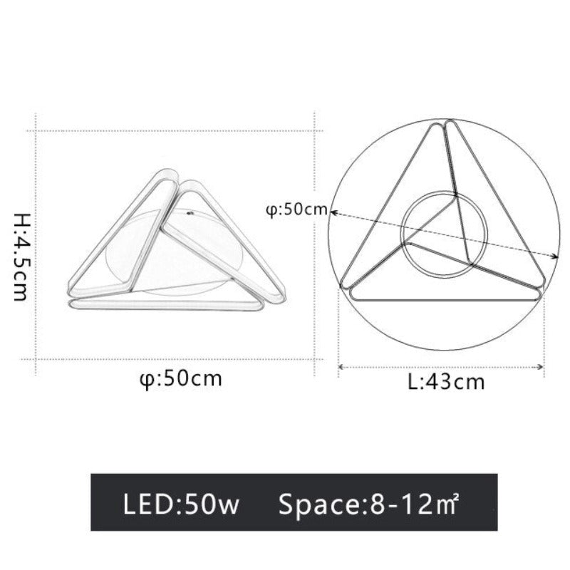 Triangle Surface Shadows Modern Led Ceiling