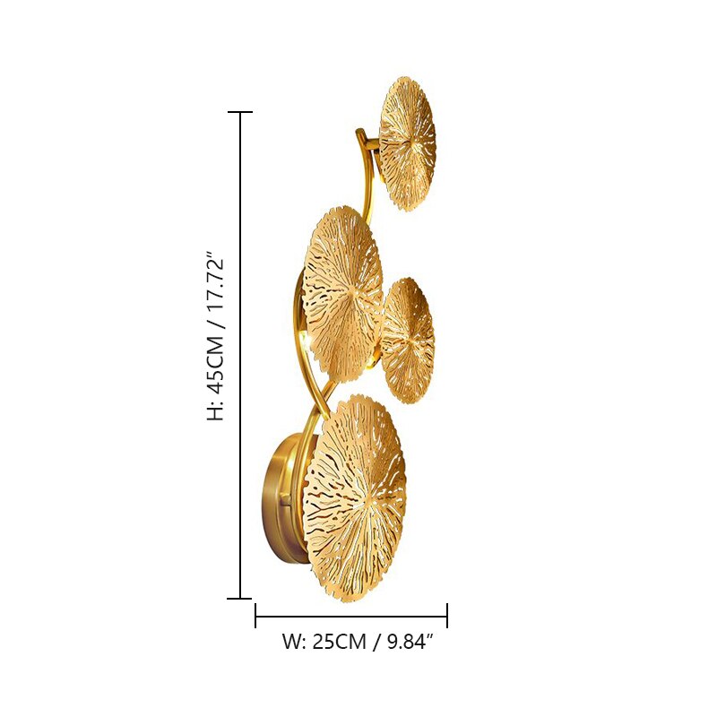 Golden Lotus Leaf Lustre Wall Lamp