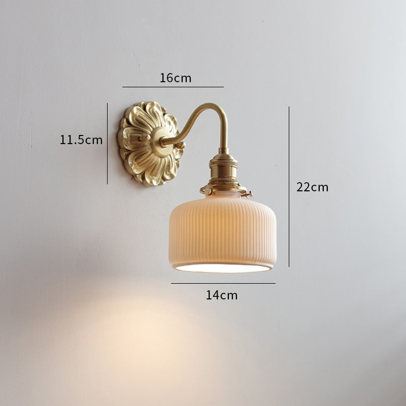Vintage Classic Frosted Glass Led Wall Light