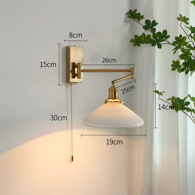 Nordic Vintage Golden Led Wall Sconce