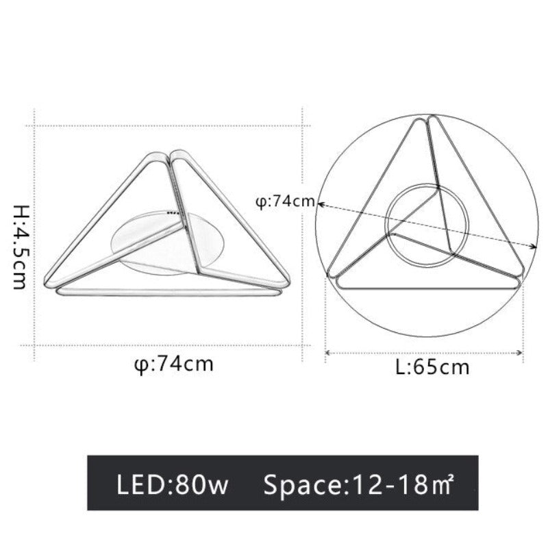 Triangle Surface Shadows Modern Led Ceiling