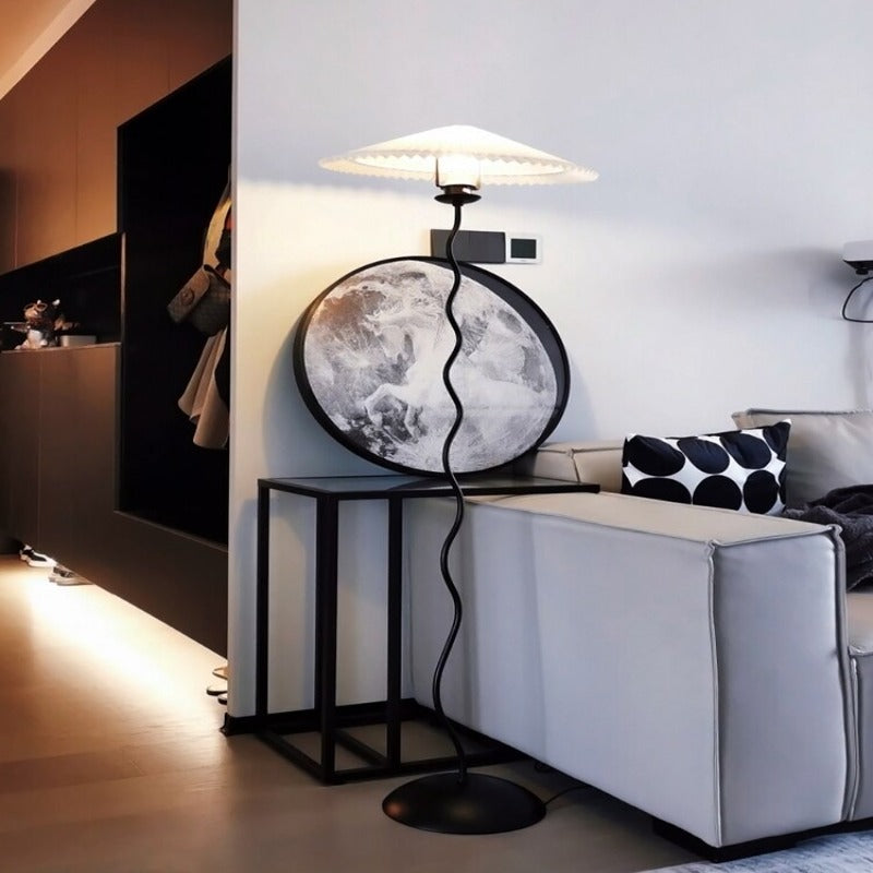 Japanese Pleated Skirt Shade Floor Lamp