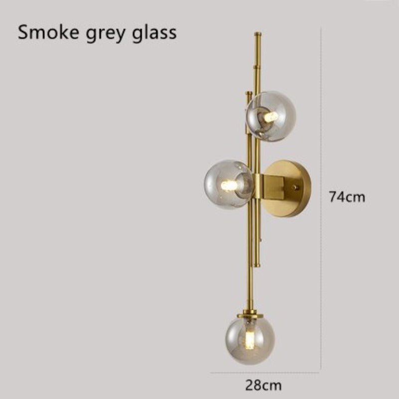 Golden Glass Ball Postmodern Wall Lamp