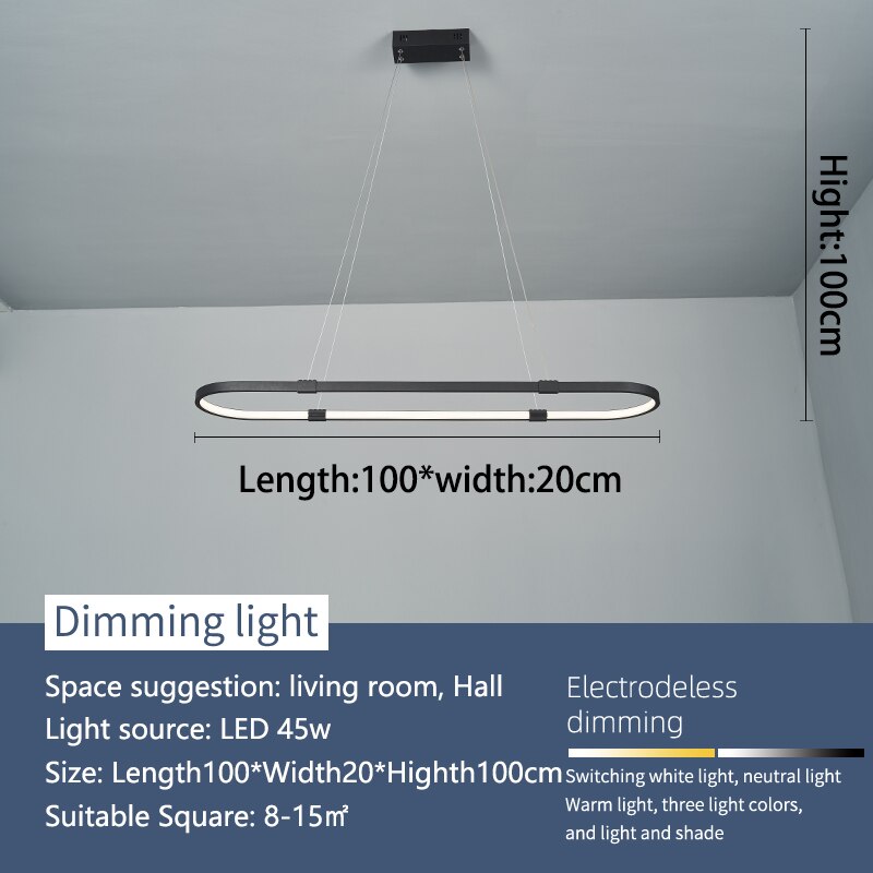 Modern Dark Linear Led Chandelier