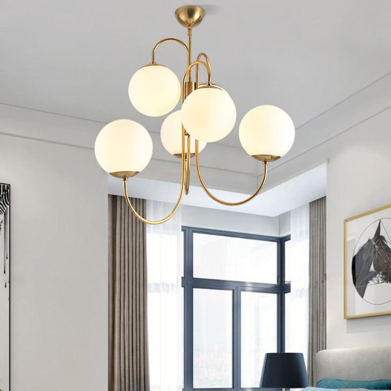 Frosted Glass Multi-Bulb Chandelier