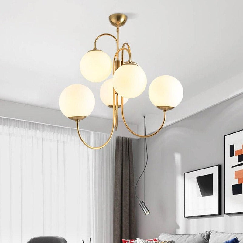 Frosted Glass Multi-Bulb Chandelier