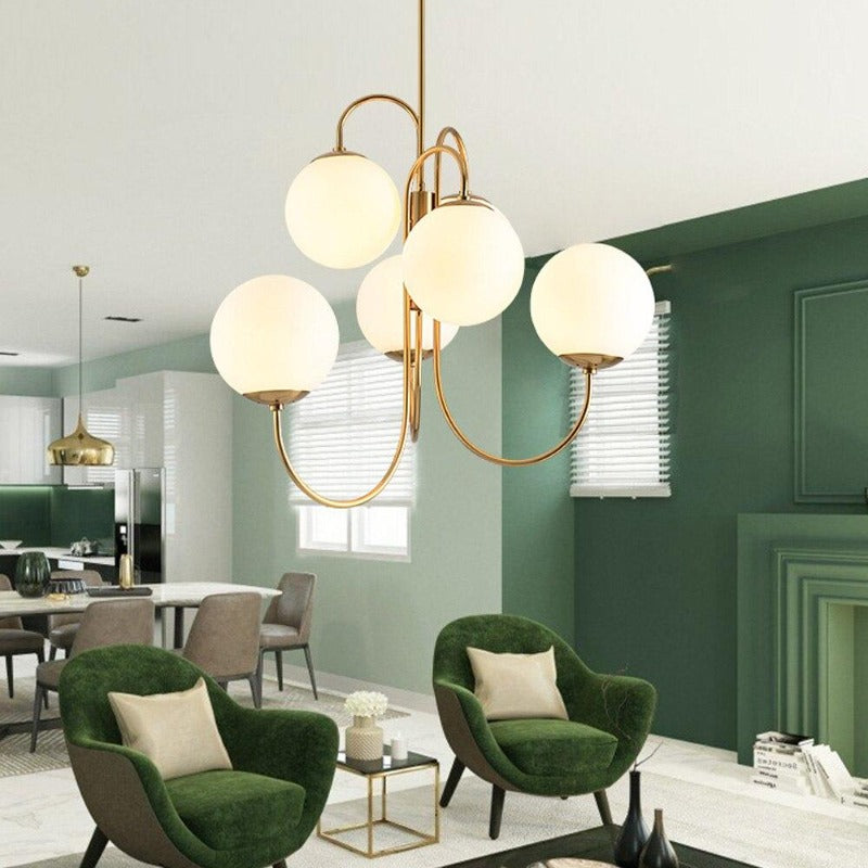 Frosted Glass Multi-Bulb Chandelier