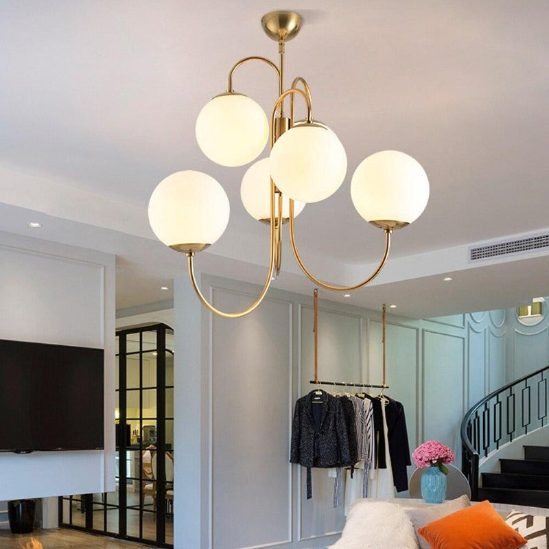 Frosted Glass Multi-Bulb Chandelier