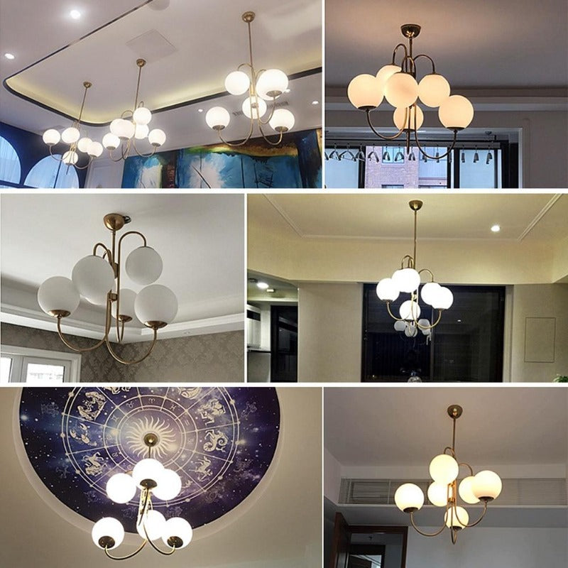 Frosted Glass Multi-Bulb Chandelier