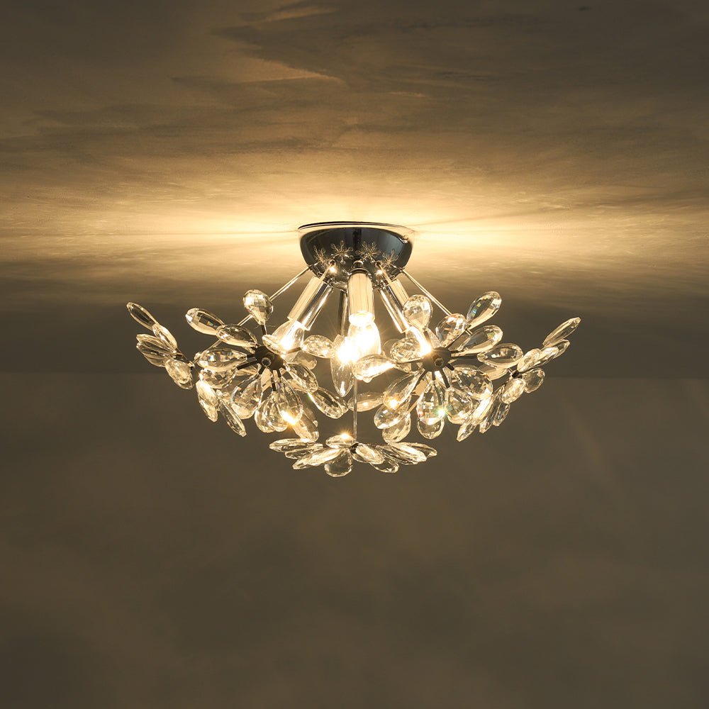 Dandelion Crystal Sputnik Semi Flush Chandelier