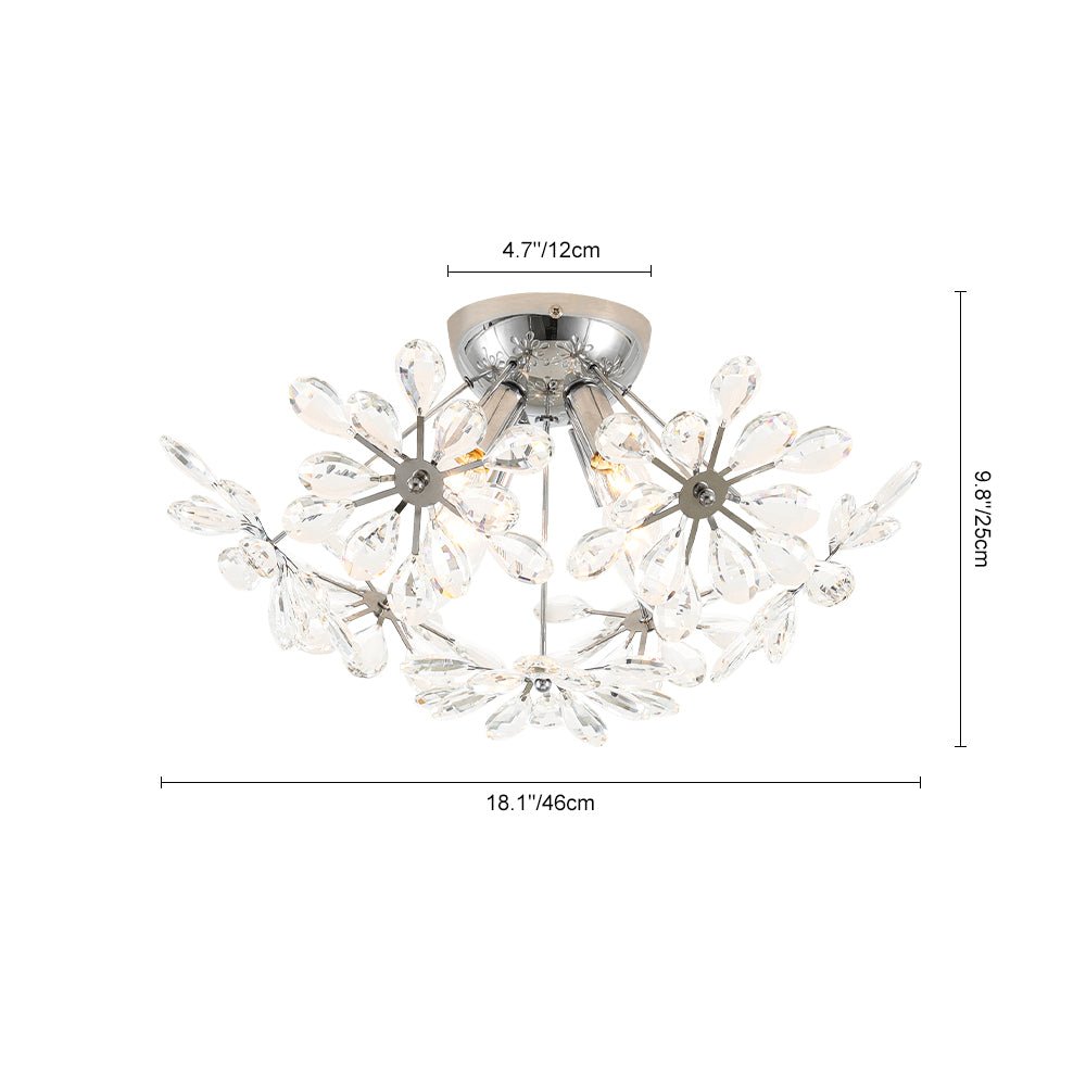 Dandelion Crystal Sputnik Semi Flush Chandelier