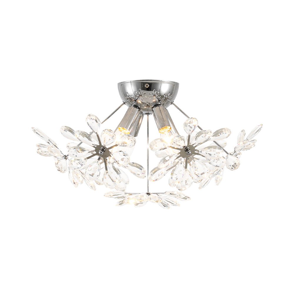 Dandelion Crystal Sputnik Semi Flush Chandelier